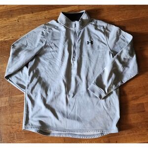 Under Armour 1/4 Zip Pullover Mens XXL Tall Gray Good ColdGear Loose Fit